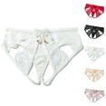 thumbnail image 3 of CENL Women Lace T-back Thong G-string Panties Lingerie Knickers Open Crotch Underwear, 3 of 6