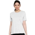 thumbnail image 2 of eloria Women's T-Shirt Round Neck Solid Color Plain Half Sleeve T-Shirt Color: White | Size: XS, 2 of 7