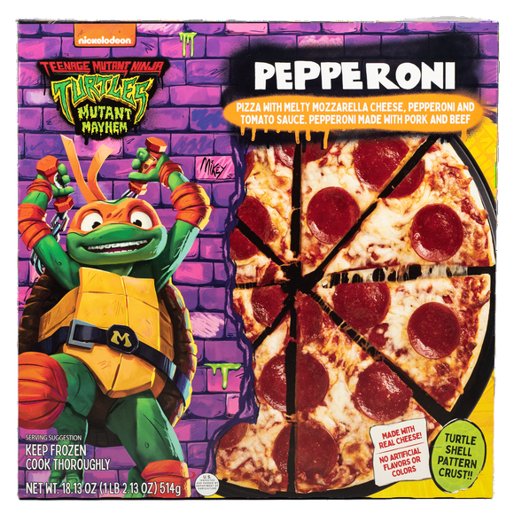 Teenage Mutant Ninja Turtles Pepperoni Pizza, Marinara Sauce, Turtle Shell Pattern Crust, 18.13oz (Frozen)