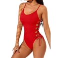 thumbnail image 2 of Traje de Baño de una Pieza para Mujer Traje de Baño de una Pieza con Abertura Alta para Mujer Traje de Baño de una Pieza Rojo S, 2 of 7