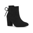 thumbnail image 1 of Unique Bargains Women's Round Toe Chunky Heels Ankle Booties Black (Size 8), 1 of 8