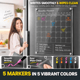 thumbnail image 3 of Clear Acrylic Magnetic Calendar for Refrigerator- Sleek Dry Erase Board & Chore Chart for Fridge, Perfect Family Organizer, Includes 5 High-Contrast Markers for Stainless Steel & White Kitchens, 3 of 8