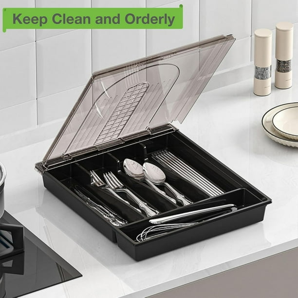 Cuberteros Para Cajon Cocina Organizador De Cubiertos Con Tapa
