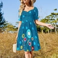 thumbnail image 2 of Turquoise Polka Dots Sleeveless Dress Dresses gala Bride dresses luxury woman evening dress, 2 of 6