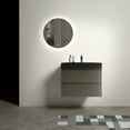 thumbnail image 2 of 30" Bathroom Vanity with Sink, One-Piece White Sink Basin, Large Storage Wall Mounted Floating Bathroom Vanity for Modern Bathroom, Gray(without Drain and Faucet), 2 of 6