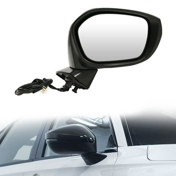 Left Driver Side Rearview Mirror for 2022-2023 Honda Civic, Heated, Blind Spot Detection, Direct Replacement, OEM Glass, Black