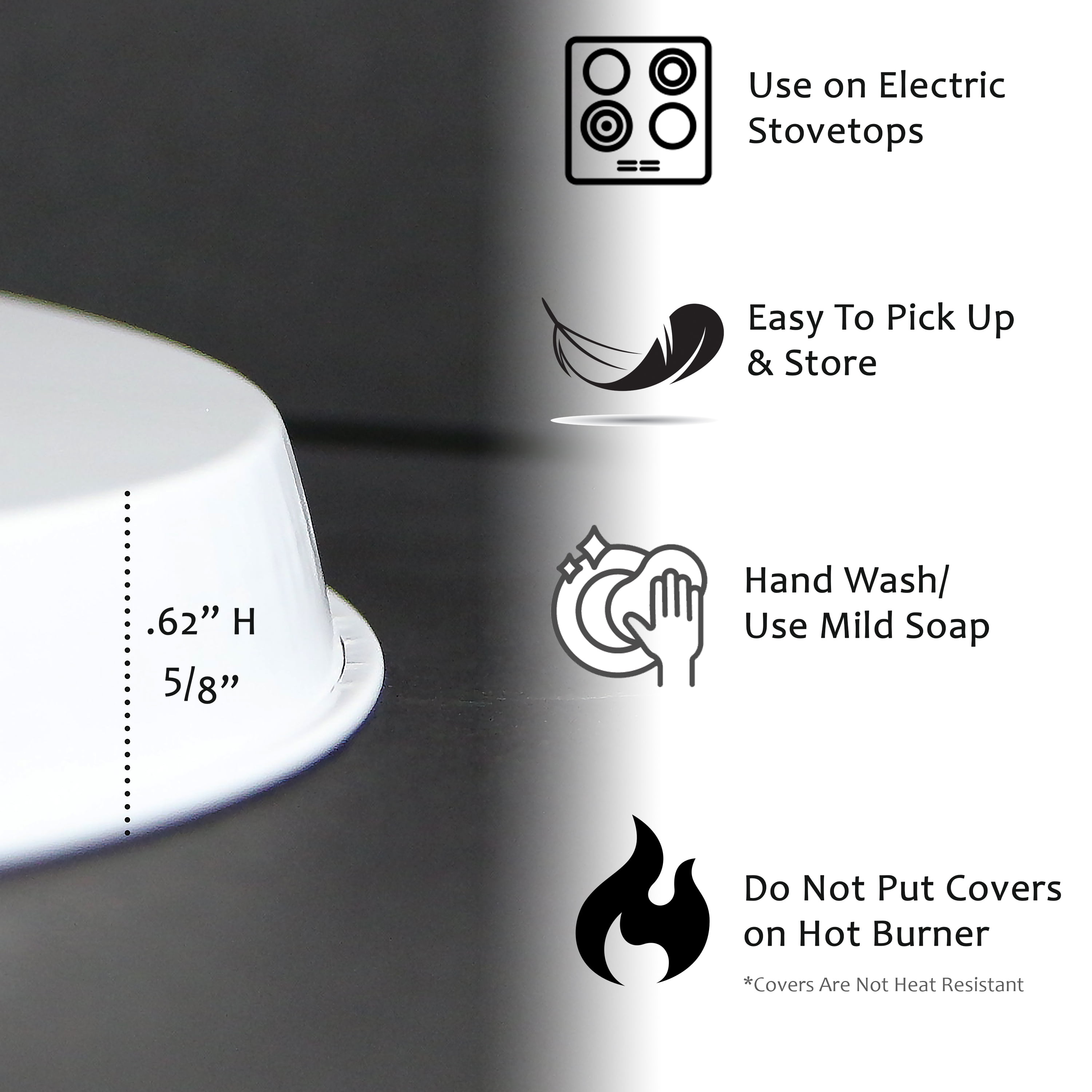 Round Electric Stovetop Burner Cover Set of 4, Harvest Apples