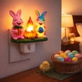 thumbnail image 2 of Easter Night Light - Easter Bunny Nightlight Plug Into Wall, 6" Stained Glass, Holiday Decorations, Spring Home Décor, 2 of 9