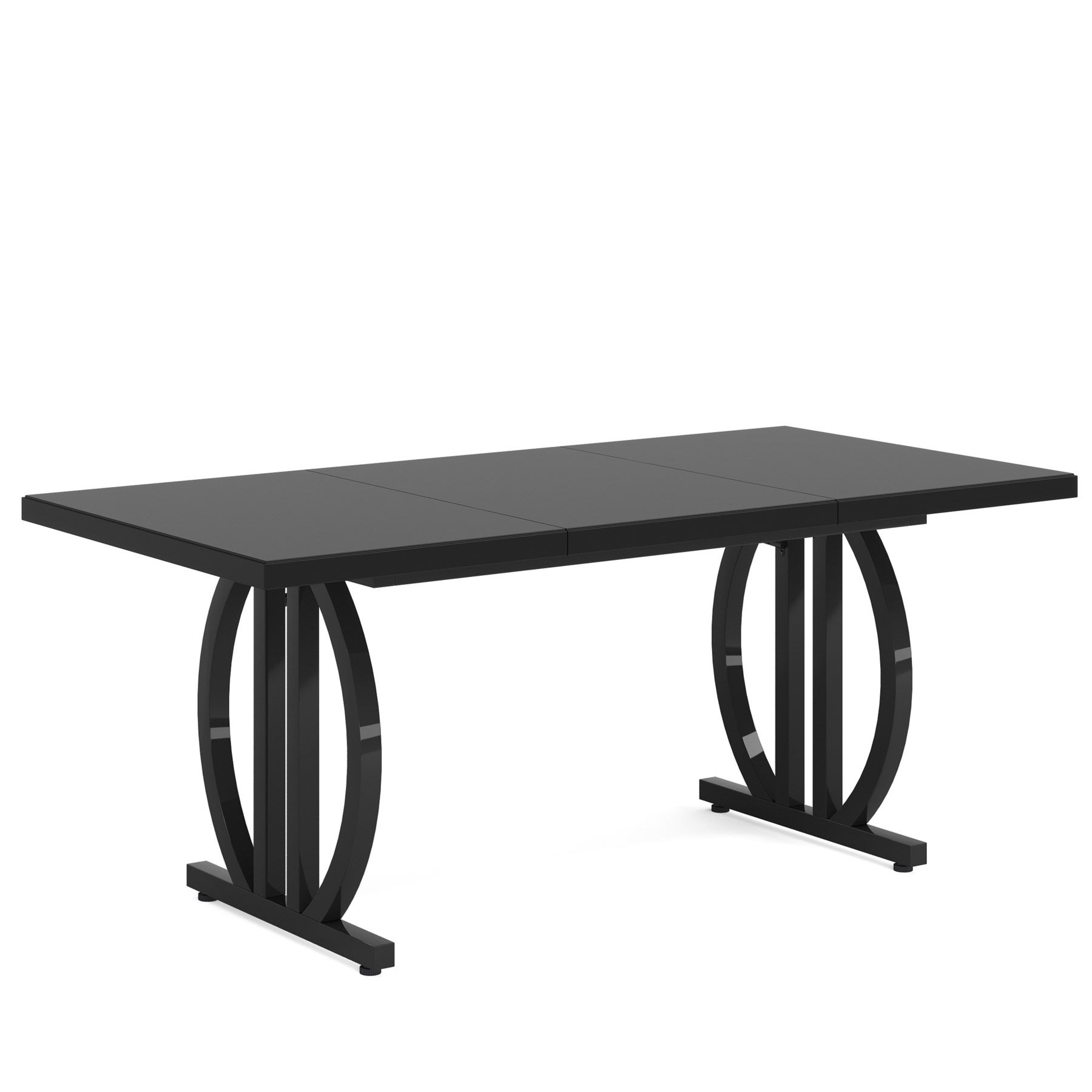 Tribesigns Modern Computer Desk,  63 Inch Rectangular Executive Table with Metal Frame for Home Office, Living Room, Black