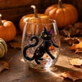 thumbnail image 2 of Halloween Wine Glasses, Spooky Black Cat Ghost Pumpkin Spider Themed Cups, Fall Seasonal Table Decor, Festive Holiday Barware, Halloween Party Tabletop Decor, 2 of 6