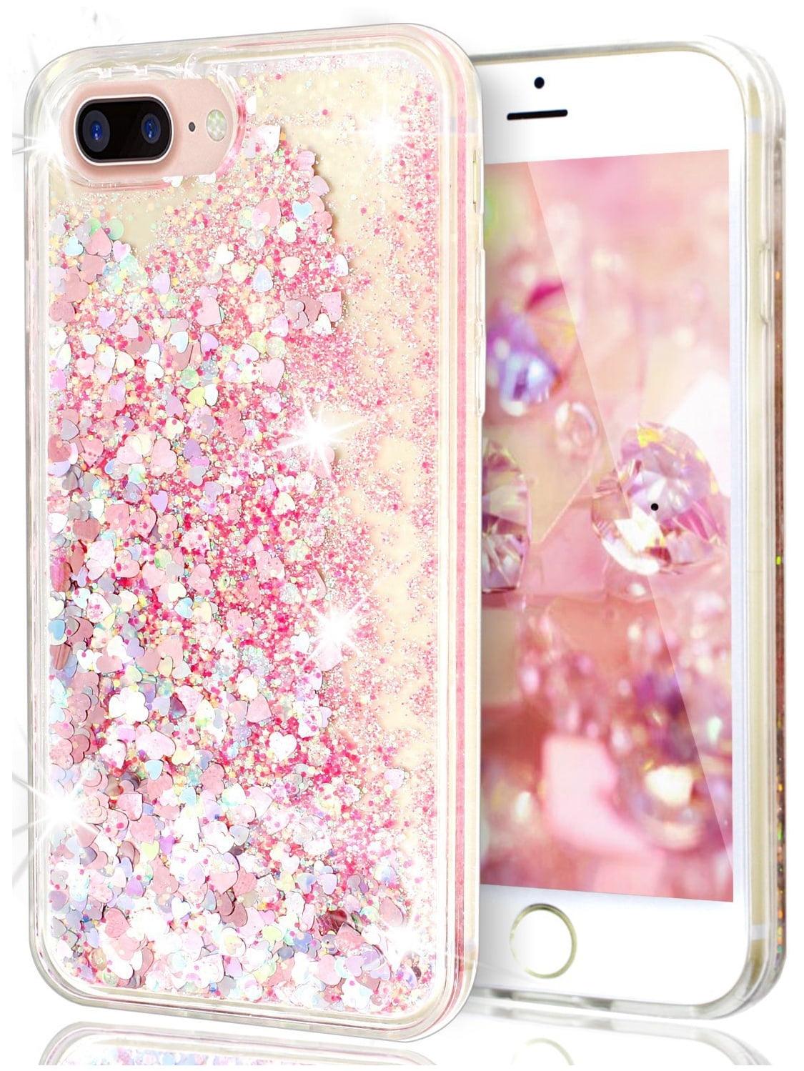 Case for iPhone 6/6S Hancda TPU Silicone Gel Soft Glitter Bling Case Flexible Anti Scratch Ultra Slim Fit Rubber Skin Cover for iPhone 6/6S 4.7 Inch Pink and Blue 