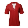 thumbnail image 4 of Women's V Neck Short Sleeve T-Shirt Soft Breathable Summer Casual Basic Tee Comfortable Everyday Top, 4 of 4