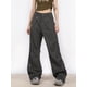 thumbnail image 1 of Pantalones de pierna ancha para mujer, plisados, asimétricos, estilo punk europeo, temperamento simple, otoño, unisex, estética avanzada, cómodos., 1 of 6