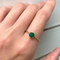 thumbnail image 2 of Natural Emerald Gemstone Ring, Round Cut Ring, 925 Yellow Gold Plated Sterling Silver Ring Wedding Gift For Him, 2 of 5
