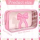 thumbnail image 2 of Bolsa de maquillaje Kacctyen Pink Bow Clear Coquette Pink Travel, 2 of 6
