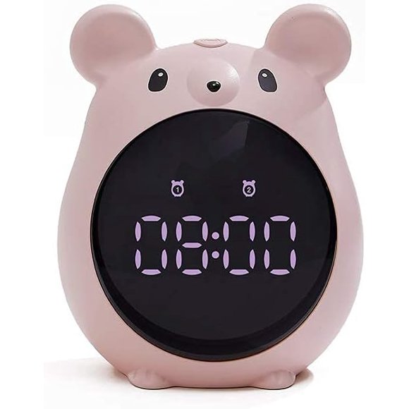 Réveil à Affichage d'Époque avec Veilleuse DEL pour l'Entraînement au Sommeil des Enfants, Horloge Électronique de Dessin Animé, Réveil Intelligent pour le Sommeil, Excellent Cadeau