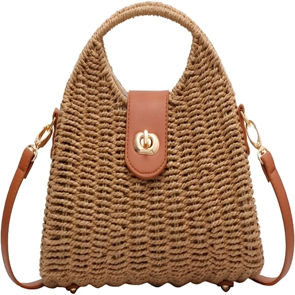 GASTROPOD Straw Handbags Women Summer Beach Tote Bag Hand Purse Vintage Wicker Woven Basket Boho Rattan Clutch Crossbody Shoulder Bag