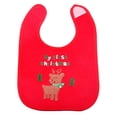 thumbnail image 1 of Baberos impermeables para bebés Baberos de tela para cena con deseos navideños y cuidado de autoalimentación de ciervos para niños pequeños (rojo), 1 of 7