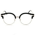 thumbnail image 2 of grinderPUNCH Womens Trendy Round Cat Eye Metal Clear Black Glasses, 2 of 5
