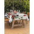 thumbnail image 2 of Outdoor Tablecloth with Umbrella Hole and Zipper, Christmas Rectangle Table Cloth 52x70 Inch Waterproof Tablecloth, Xmas Snowman Truck Snowflake Tree Balls Rustic Picnic Table Cover for Patio Camping, 2 of 7