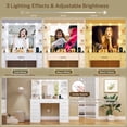thumbnail image 4 of Large Makeup Vanity Desk with LED Lighted Mirror & Power Outlet, Vanity Table with 7 Drawers, 4 Shelves and 5 Hooks, Vanity Table, Vanity Desk for Bedroom, Living Room, White, 4 of 6