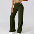 thumbnail image 4 of FRSASU Wide Leg Pants Woman Solid Color Yoga Pants with Pockets Stretch Hip Lifting Loose Fashion Casual Sweatpants Green, 4 of 7