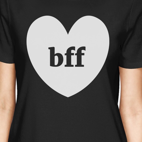 Bff Hearts Cute BFF Matching Tee Shirts Black Funny Birthday Gifts - image 2 of 4