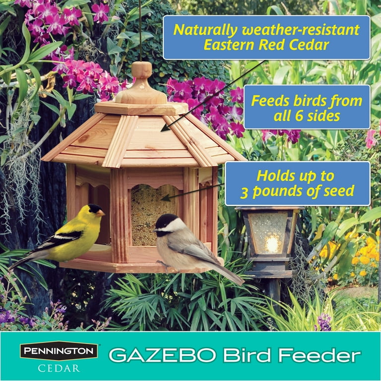 Pennington Ultra Cedar Gazebo Wild Bird Feeder, 3 lb. Seed Capacity Pennington Ultra Cedar Gazebo Wild Bird Feeder, 3 lb. Seed Capacity