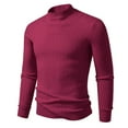 thumbnail image 5 of TOWED22 Men's Mock Turtleneck Sweater Long Sleeve Half Neck Pullover Thermal Casual Ribbed High Neck Pullover Sweater(Wine,M), 5 of 7