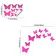 thumbnail image 3 of Pegatinas de mariposa rosa que brillan en la oscuridad | Adhesivos de plástico con purpurina para pared, puerta y ventana | Adhesivos decorativos resistentes para dormitorio, sala de estar,, 3 of 7