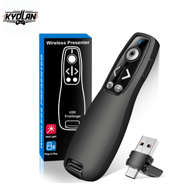 Kydlan for Powerpoint Clicker, 2-in-1 USB Type C Presentation Clicker Wireless Presenter Remote for PowerPoint,