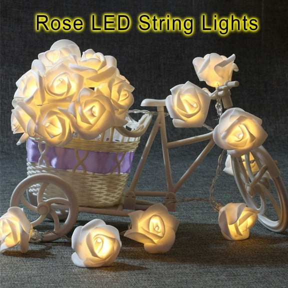 Up to 65% off tumgatte String Lights Battery Operated Indoor with LED White Roses with Warm Shop savings