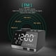 thumbnail image 4 of LED dual alarm clock mirror clock radio speaker for bathroom base wireless Bluetooth + USB port + FM black, 4 of 4