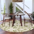 thumbnail image 3 of Round Rugs 5Ft, Green Leaves Round Area Rug Washable Indoor Throw Carpet, Spring Retro Watercolor Pastoral Plants Soft Non Slip Circle Rug for Cabinet Bathroom Home Decor Aesthetic, 3 of 8