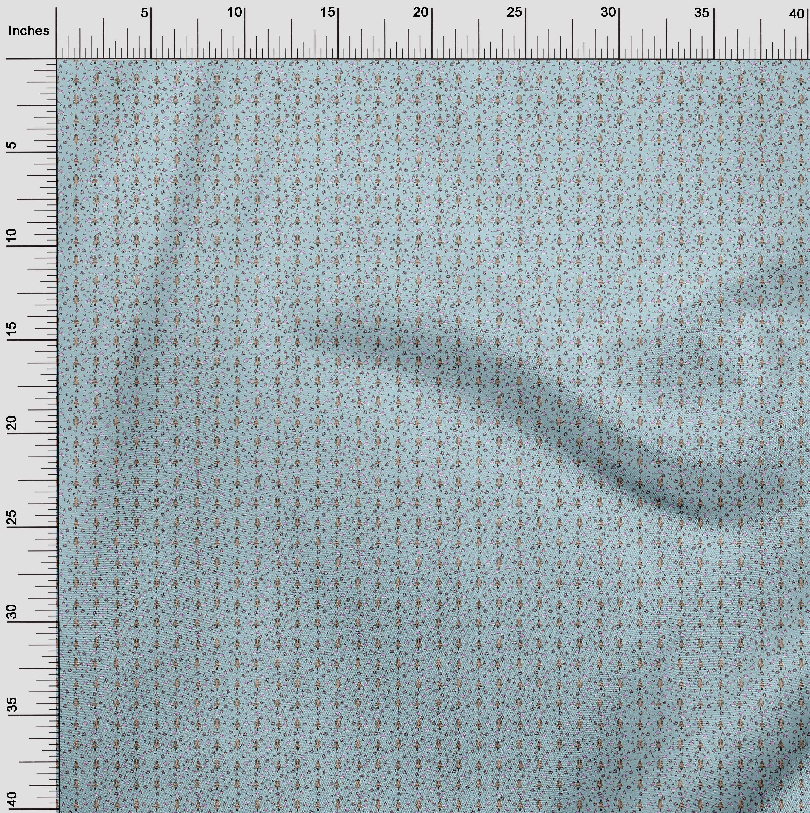 oneOone Cotton Jersey Light Blue Fabric Christmas Fabric For Sewing Printed Craft Fabric By The Yard 58 Inch Wide