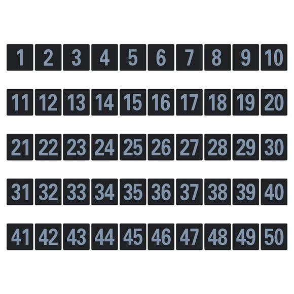 50pcs Table Numbers 1-50, Plastic Table Numbers Double Table Number Cards Table Number Signs for Weddings Restaurant Banquets Party Event Decors Black