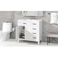 thumbnail image 6 of 36" Bathroom Vanity with Sink Combo, Modern Bathroom Storage Cabinet with One Cabinet and Drawers, Bathroom Vanity Base Only, Solid Frame and MDF Board, Easy to Install, White, 6 of 7