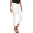 thumbnail image 4 of HDE Pull On Capri Pants For Women with Pockets Elastic Waist Cropped Pants White - L, 4 of 6