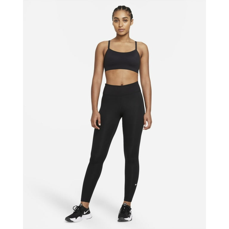 Nike Therma-FIT One Women's Mid-Rise Leggings, Black/White, L 