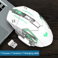 thumbnail image 4 of Monstrate Ratón inalámbrico USB Recargable Silencioso 2.4GHz Receptor de ratón mecánico Reemplazo de trabajo ergonómico para Diseñado para Juegos de teclado y mouse para computadora Blanco, 4 of 6