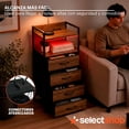 thumbnail image 4 of Buro para Recámara con Estación De Carga Mesa De Noche para RecámaraMesita De Noche Retro Muebles para Recamara Mesa Auxiliar Buro para Dormitorio y Sálon (Cafe), 4 of 6