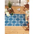 thumbnail image 3 of Indoor Outdoor 3 x 6 Foot Reversible Lattice Woven Rug, Blue (Used), 3 of 8