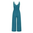 thumbnail image 5 of Utoimkio Clearance Baggy Tank Jumpsuits for Women Summer Bib Overalls Plus Size Sleeveless Rompers Playsuits with Pockets, 5 of 9