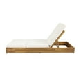 thumbnail image 6 of GDF Studio Outdoor Adjustable Acacia Wood Chaise Lounge with Cream Cushion, 6 of 6