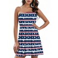 thumbnail image 2 of Casual Women's Bandeau Dress with Star-Spangled Print, Sleeveless Summer Tank Dress for Independence Day Parades, Comfortable Outdoor Event Apparel,Navy S, 2 of 5