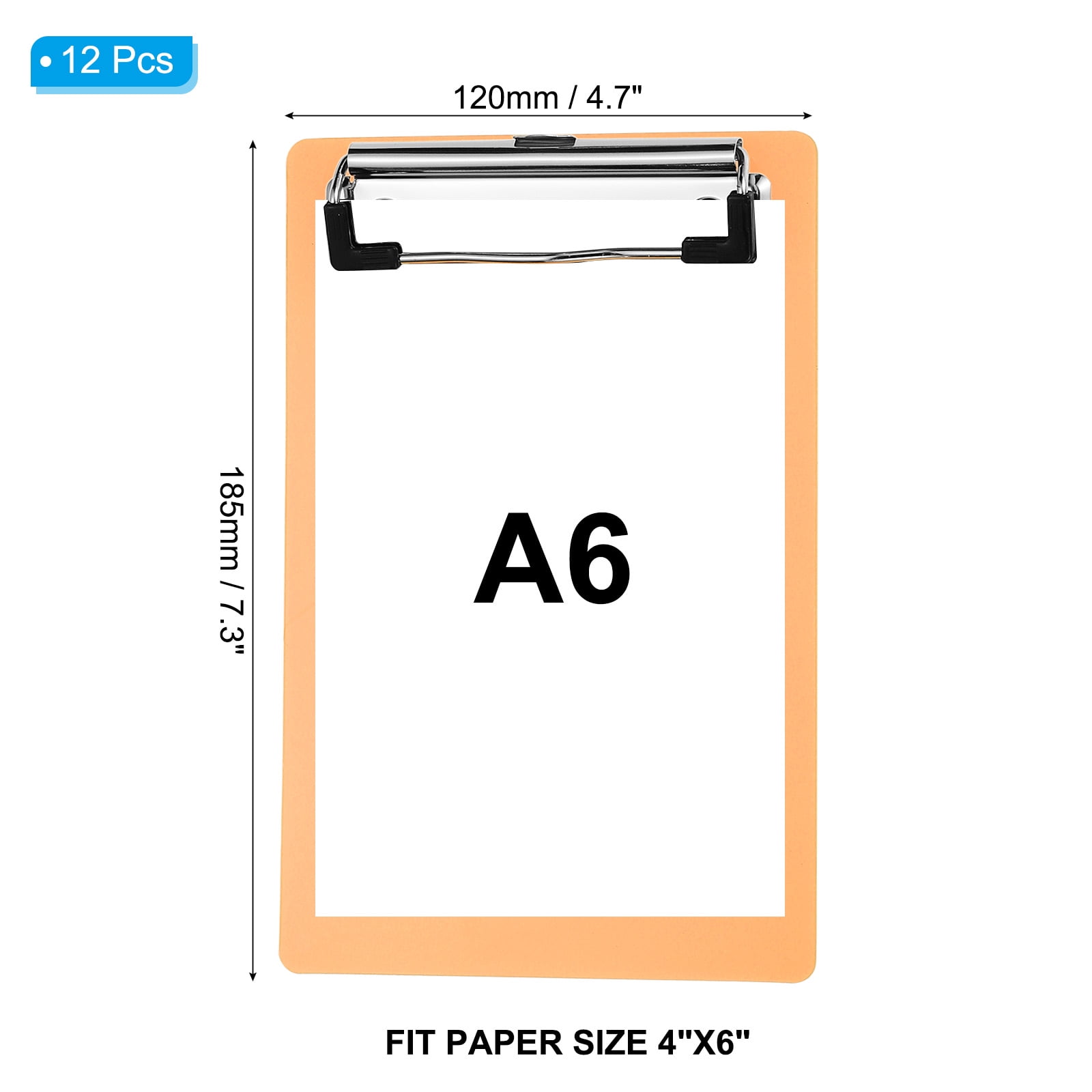 Uxcell 4" x 6" Plastic Clear Hanging Clipboard A5 Transparent Clipboard, Green,24Pcs