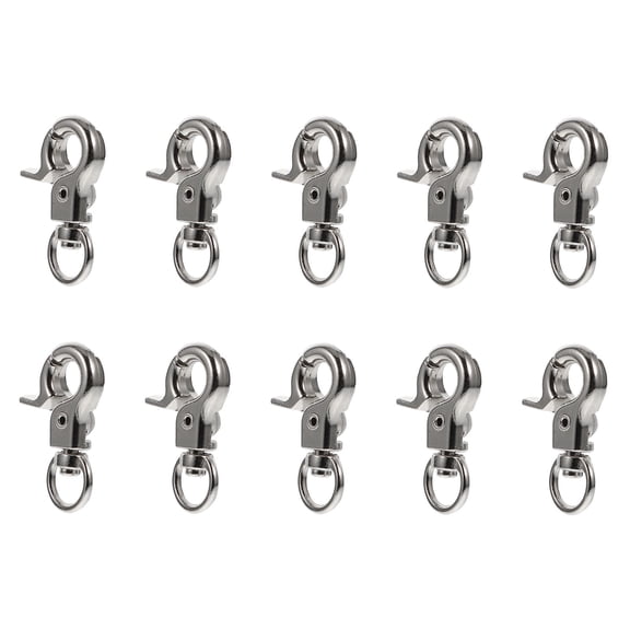 LOLIPPYY Crate Clip 10Pcs Stainless Steel Silver Cage Door Hooks for Bird Care