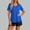 #0148-Blue, variant on Women's Sun Protection Workout Tops Short Sleeve Athletic Shirts Quick Dry V-Neck T-Shirt Moisture Wicking Gym Tee