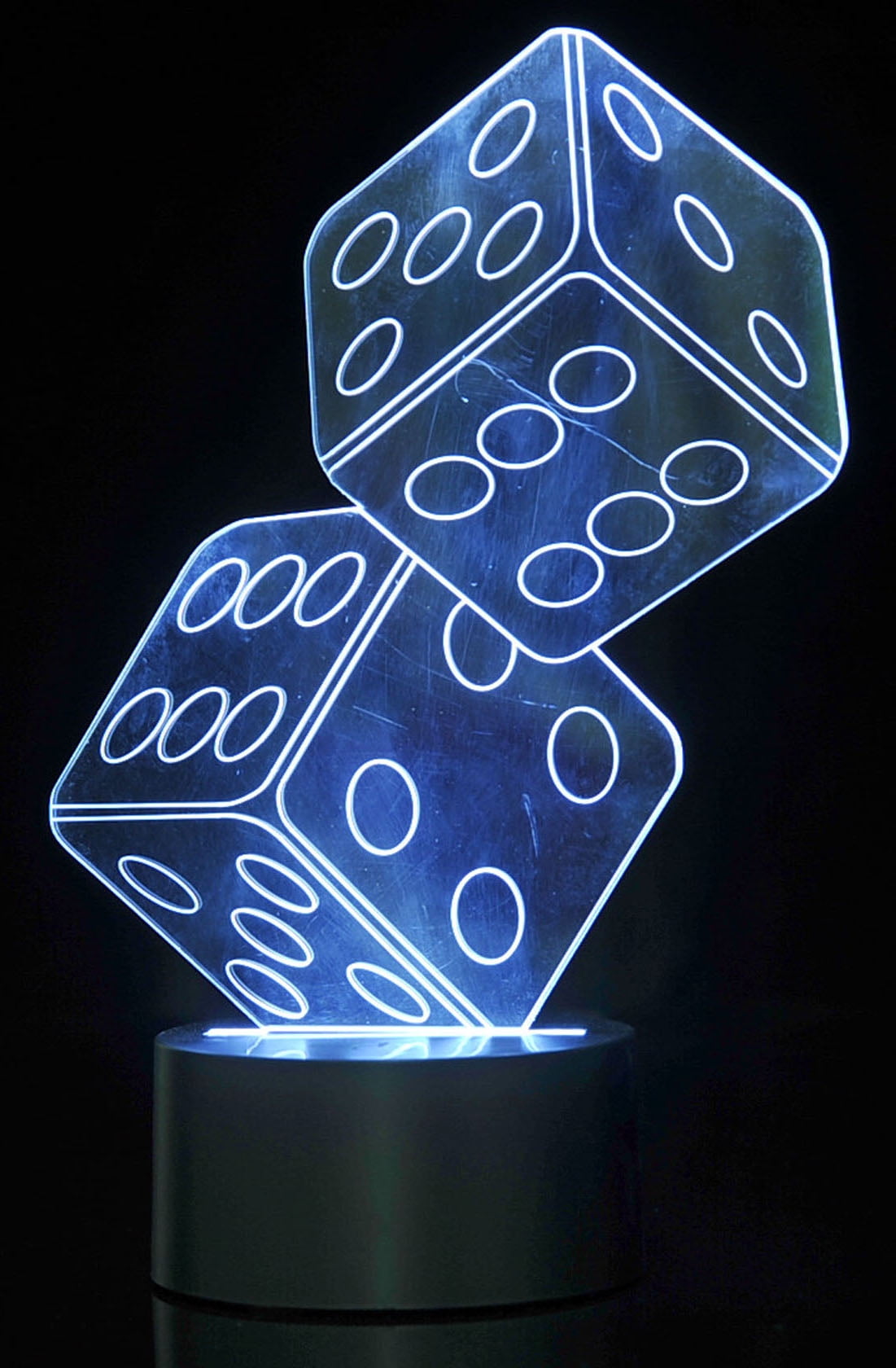 TechWonder 3D Dice Lighting Laser Cut Precision LED Lights - Blue