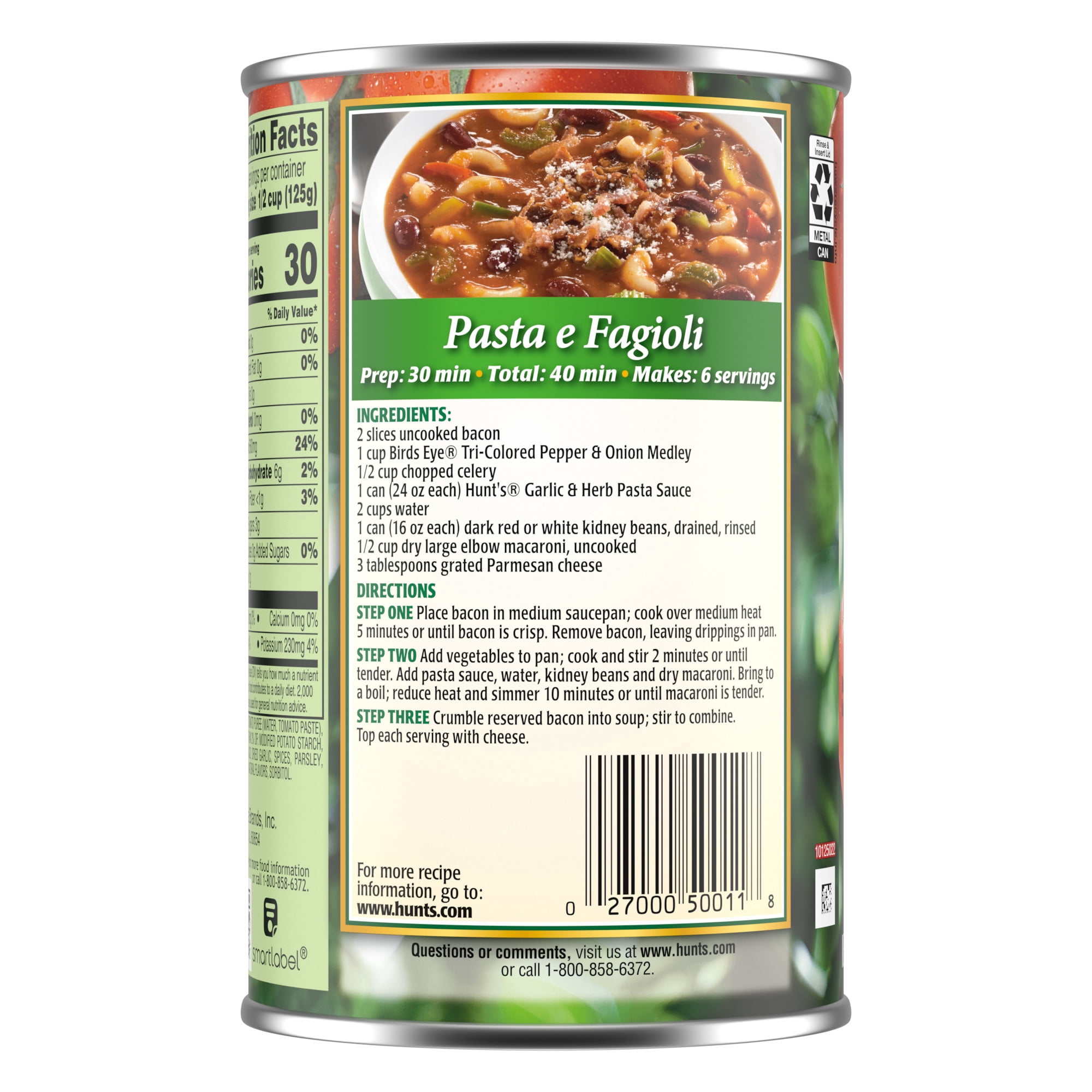 Hunt’s Garlic & Herb Pasta Sauce, 24 oz. Can